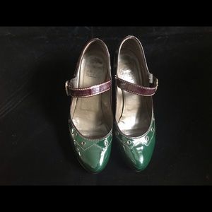 Vintage Emerald Italian Leather Mary Jane’s